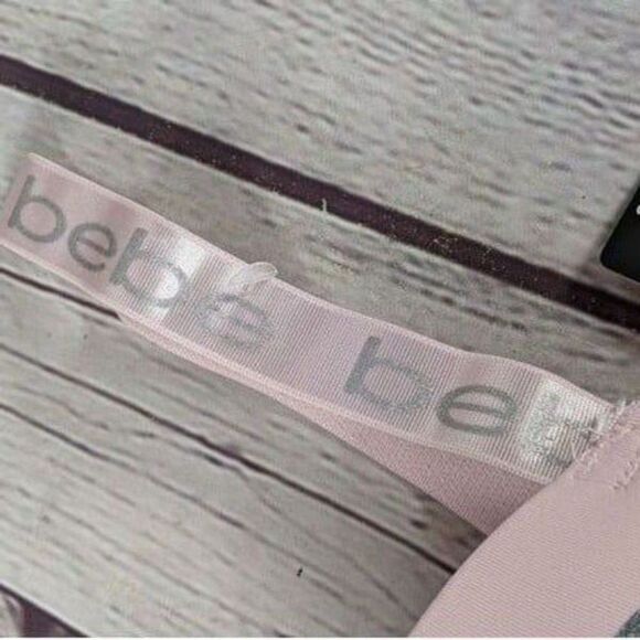 NWT Bebe Logo Pink Mesh-Band Underwire Push-Up Bra - Picture 9 of 11